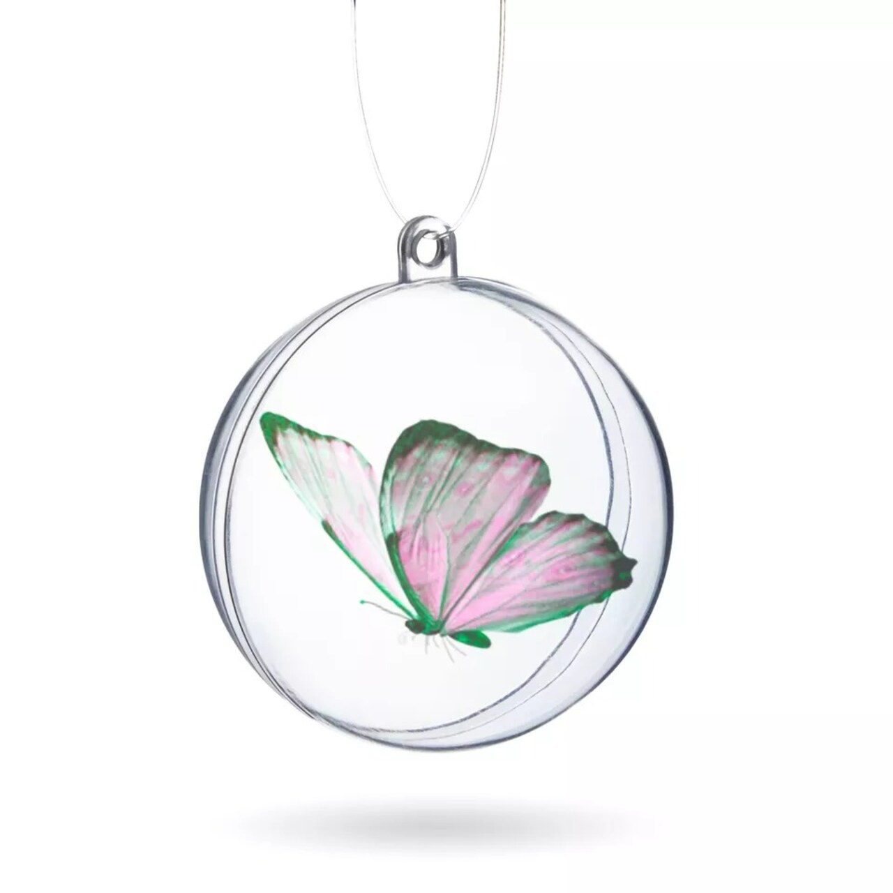 24x Clear Plastic Fillable Ornaments for Hanging Decoration DIY Art Crafts 3.15"